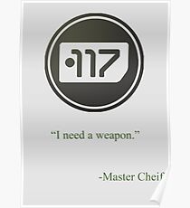 Green Halo Master Chief Dog Tag Icon Poster