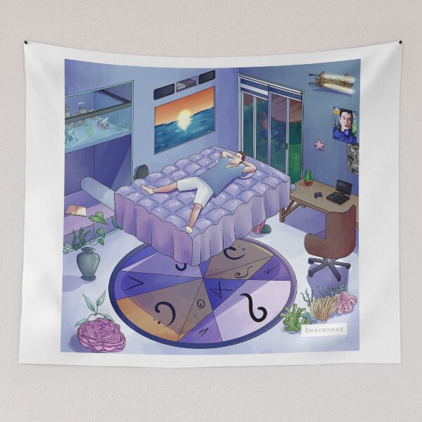 Item preview, Guy chillin in floating bed in his room designed and sold by croscreates.