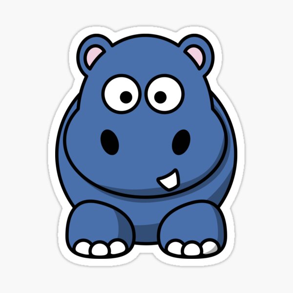 "Dark blue Baby Hippo, Hippopotamus, Legendary Hippo" Sticker by