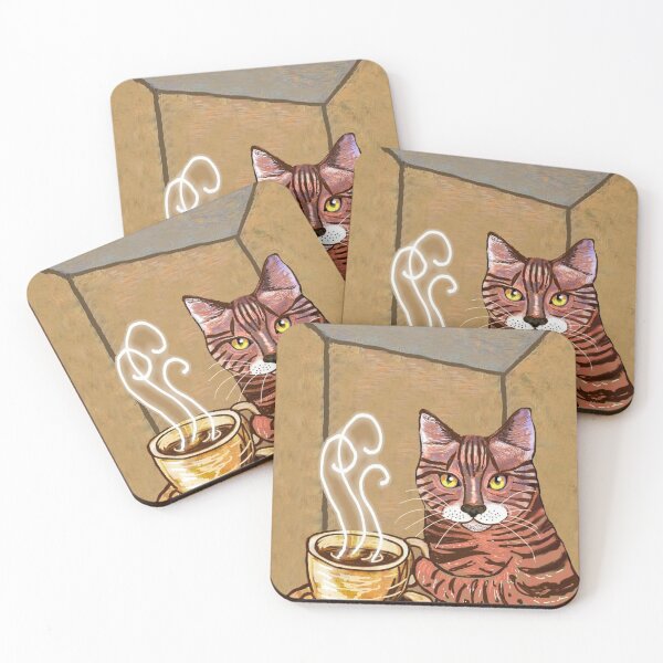 Item preview, Happy Cat in Coffe Time, art by Miguel Matos Official designed and sold by MiguelMatosArt.