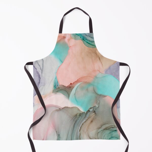 Item preview, Flowing ink seamless patterns from delicate turquoise to beige designed and sold by ANAKOTO.
