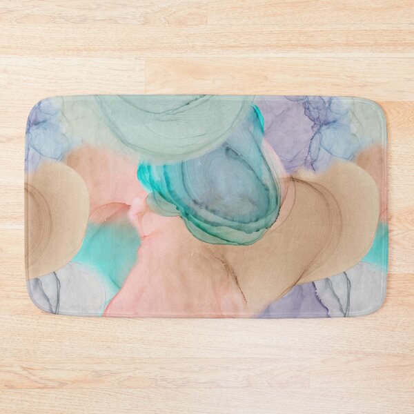 Item preview, Flowing ink seamless patterns from delicate turquoise to beige designed and sold by ANAKOTO.