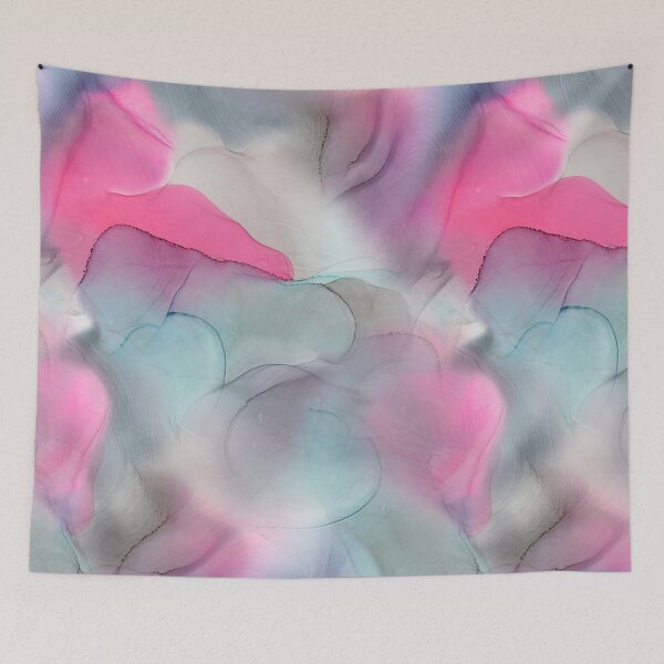 Item preview,  Flowing ink seamless pattern from pale gray to bright pink designed and sold by ANAKOTO.