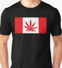 Canadian Flag Marijuana Leaf Unisex T-Shirt