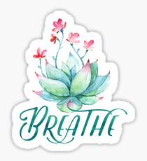 Watercolor succulent breathe yoga Sticker