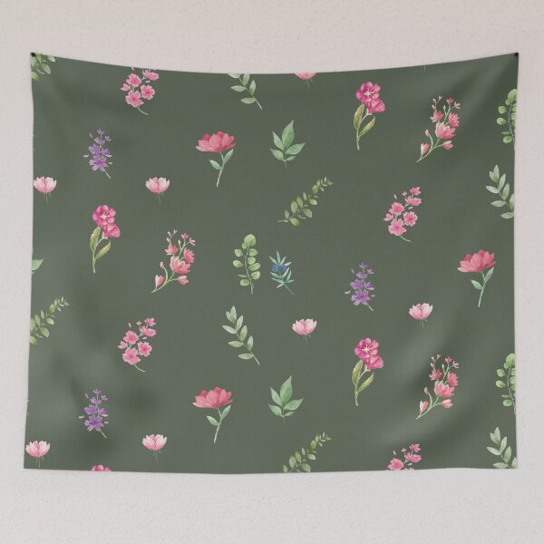 Item preview, Mixed Watercolor Green Leaves and Mixed Flowers designed and sold by silviaol.