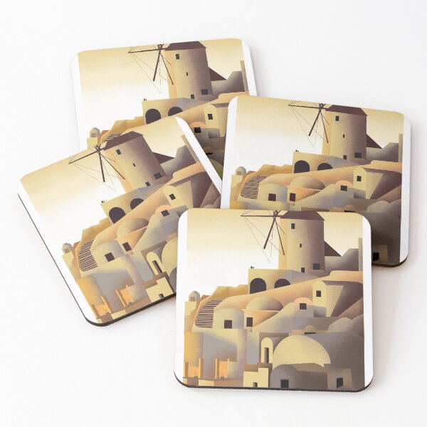 Item preview, Santorini  Greeece travel poster. designed and sold by Arctic frame studio.