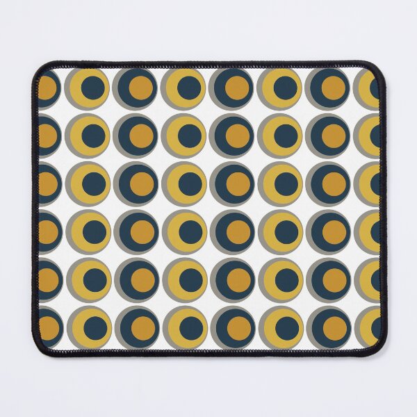 Item preview, Double Dots Retro Pattern in Light and Dark Mustard Yellow, Navy Blue, Grey, and White designed and sold by kierkegaard.