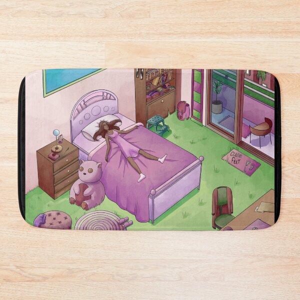 Item preview, Girl resting in pink room designed and sold by croscreates.