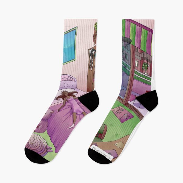Item preview, Girl resting in pink room designed and sold by croscreates.