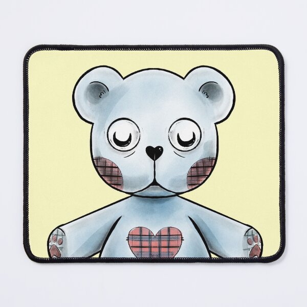 Artikel-Vorschau von Erschrockener blauer Stoffteddybär, designt und verkauft von HannahJMakesArt.