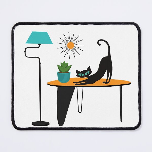 Item preview, Mid Century Cat Pouncing on a Vintage Table designed and sold by LisWilliams.