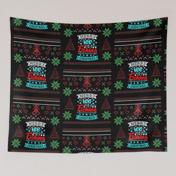 Item preview, MERRY ICE FISHING CHRISTMAS designed and sold by WoodburyLake.