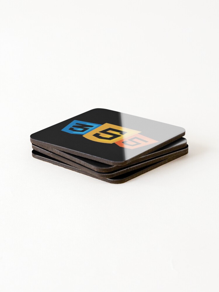 Thumbnail 4 of 5, Coasters (Set of 4), HTML - CSS - Javascript - Web Developer - designed and sold by C-DesignsMerch.