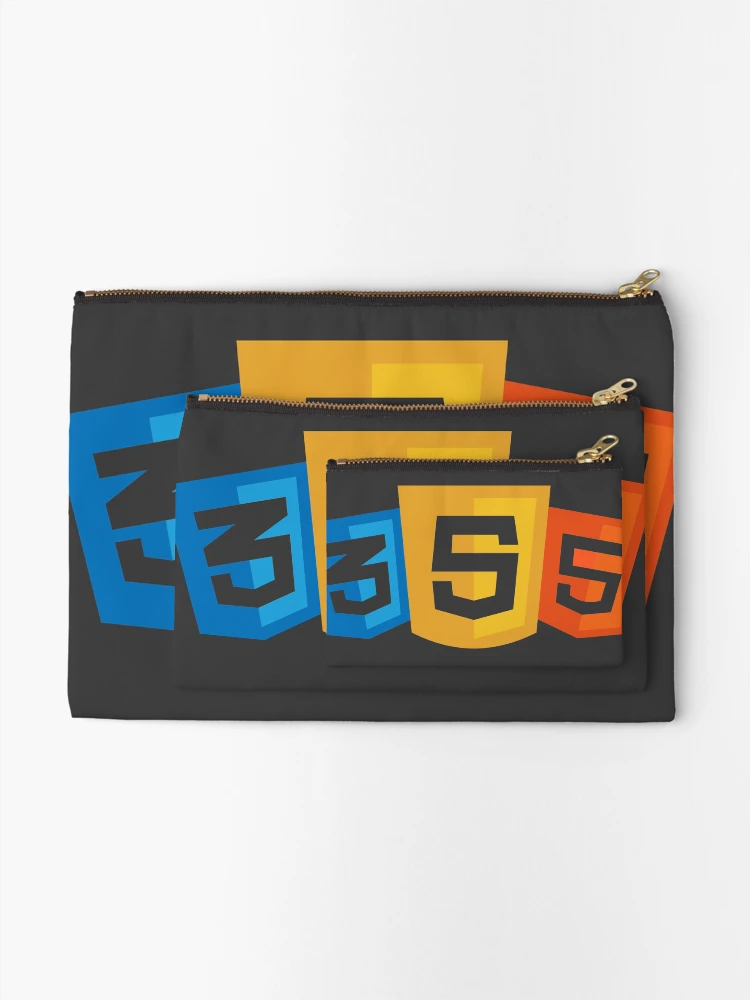 Thumbnail 2 of 4, Zipper Pouch, HTML - CSS - Javascript - Web Developer - designed and sold by C-DesignsMerch.