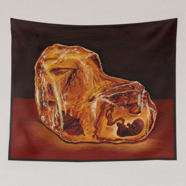 Item preview, Bugs and Human Fetus in Amber oil painting designed and sold by LisetteBaron.