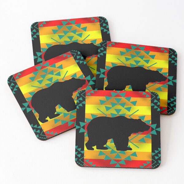 Item preview, Turquoise / Black Native Bear Print designed and sold by JMWCD.