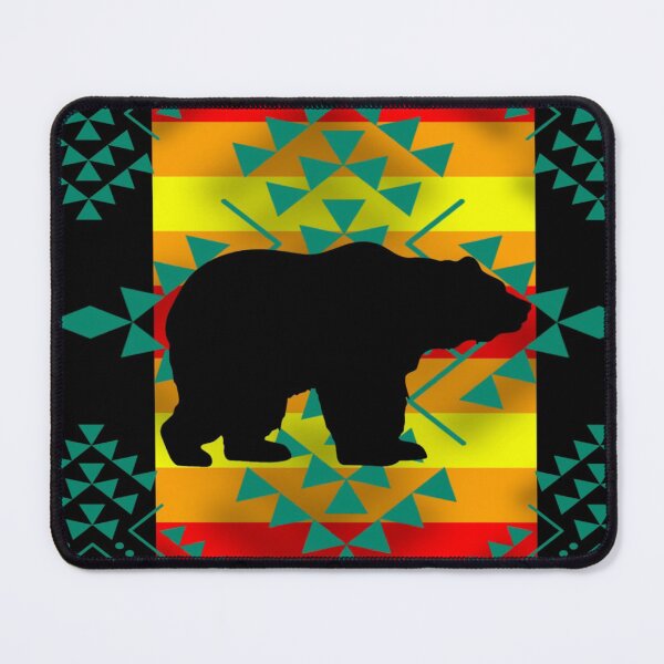 Item preview, Turquoise / Black Native Bear Print designed and sold by JMWCD.