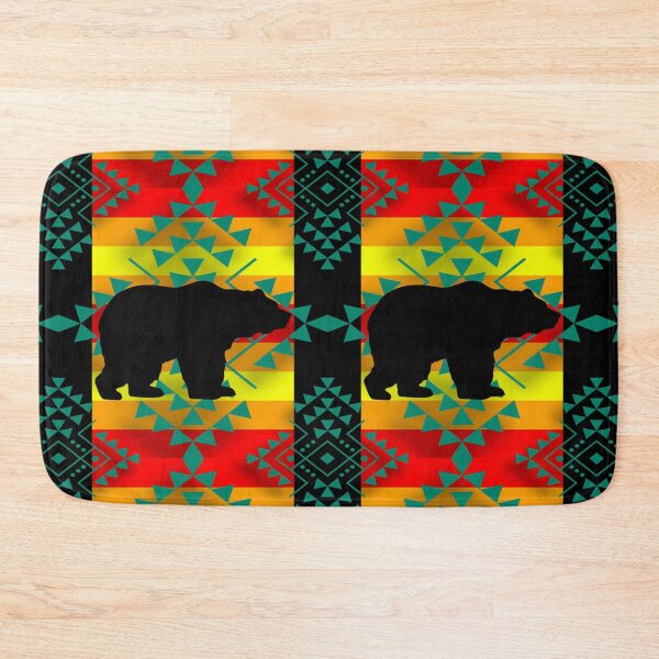 Item preview, Turquoise / Black Native Bear Print designed and sold by JMWCD.