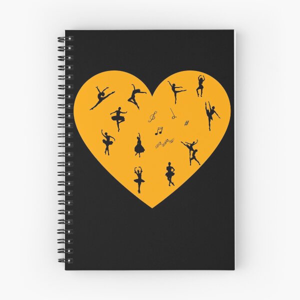 Item preview, Valentine gift for ballet dancer - ballerina figures in black on orange heart designed and sold by simonayoshida.