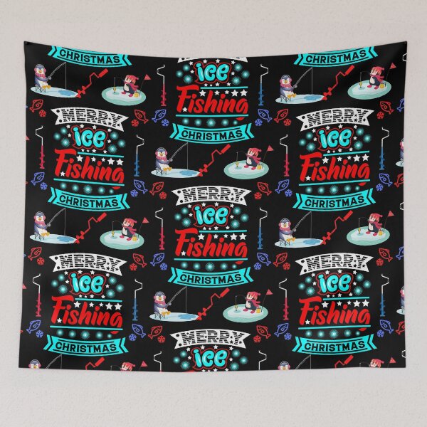 Item preview, MERRY ICE FISHING CHRISTMAS designed and sold by WoodburyLake.