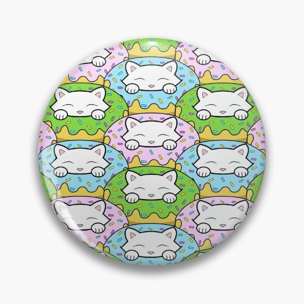 Item preview, Cute happy white cats eating yummy looking donuts designed and sold by Purr95.