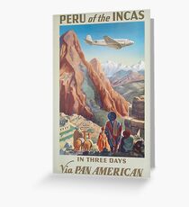 Vintage Travel Poster Peru Greeting Card