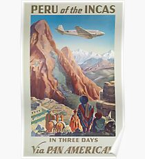 Vintage Travel Poster Peru Poster