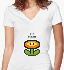 MARIO VEGAN Women's Fitted V-Neck T-Shirt