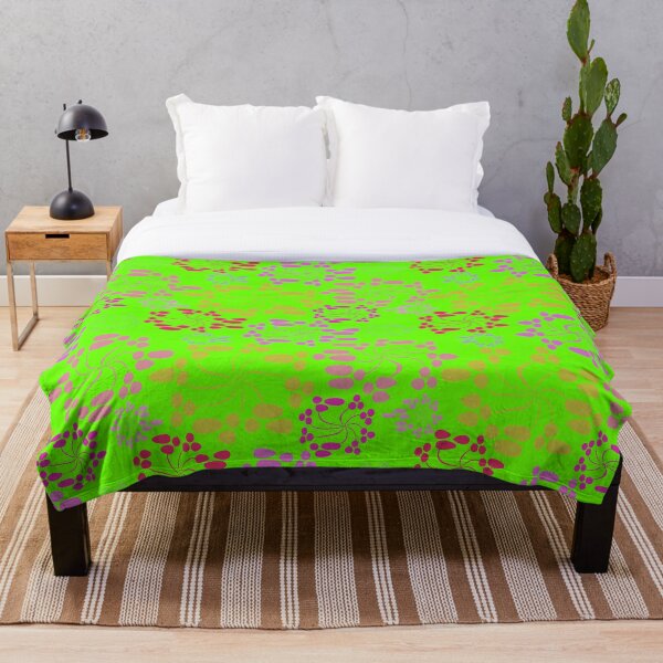 Item preview, Green, pink, purple abstract flowers designed and sold by designprojets.