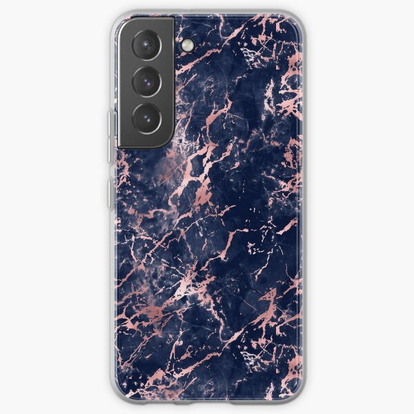 Blush and navy marble Samsung Galaxy Soft Case