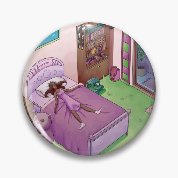 Item preview, Girl resting in pink room designed and sold by croscreates.
