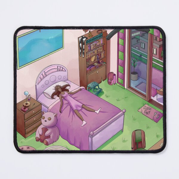 Item preview, Girl resting in pink room designed and sold by croscreates.
