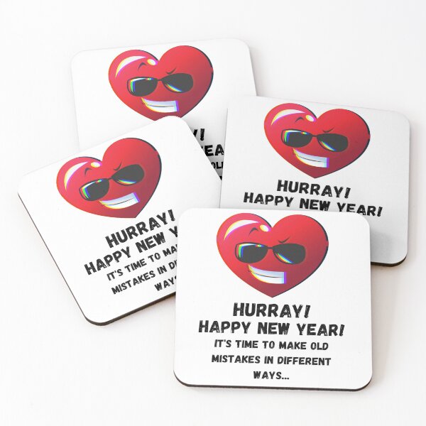 Item preview, Cool Heart Emoji with Sunglasses Design, Hurray! Happy New Year! It's time to make old mistakes in different ways  designed and sold by The-Muse.