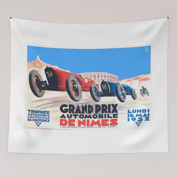 Item preview, 1932 Nimes Grand Prix French Racing Poster designed and sold by retrographics.
