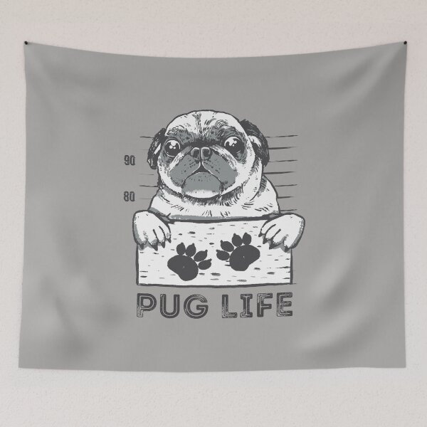 Item preview, Puglife, funny puglife mugshot design perfect for pug lovers designed and sold by Auntieck.