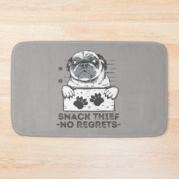 Item preview, Snack thief no regrets, funny puglife mugshot design perfect for pug lovers designed and sold by Auntieck.