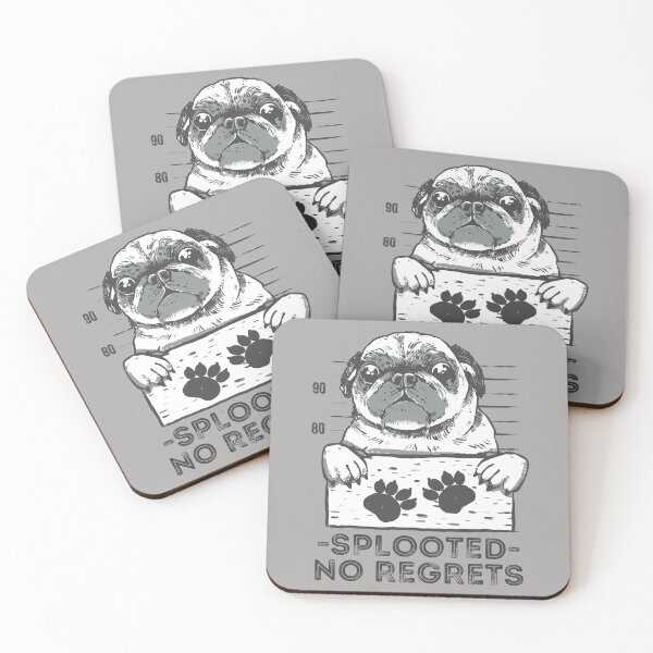 Item preview, Splooted no regrets, funny puglife mugshot design perfect for pug lovers designed and sold by Auntieck.