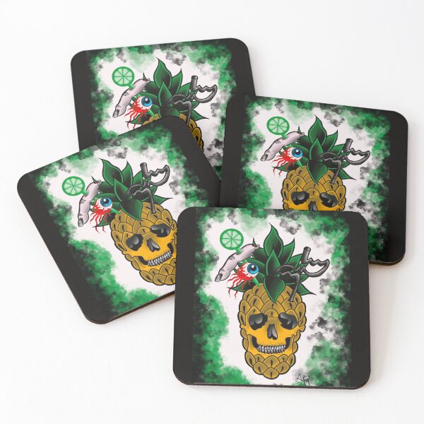 Item preview, Tropical pineapple skull designed and sold by LunacyBoutique.