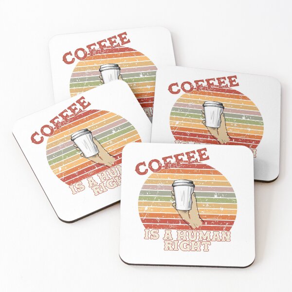 Item preview, Coffee Is A Human Right - Beautiful Retro Sunset Vintage Style Caligraphy Red designed and sold by andrei49387.