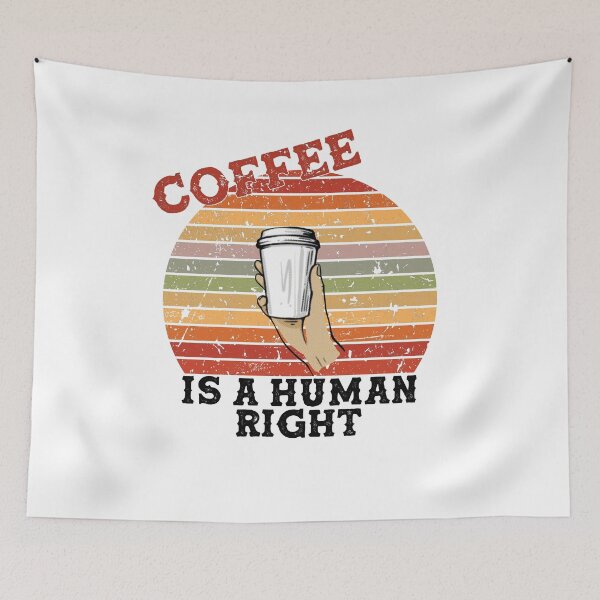 Item preview, Coffee Is A Human Right - Beautiful Retro Sunset Vintage Style Caligraphy  designed and sold by andrei49387.