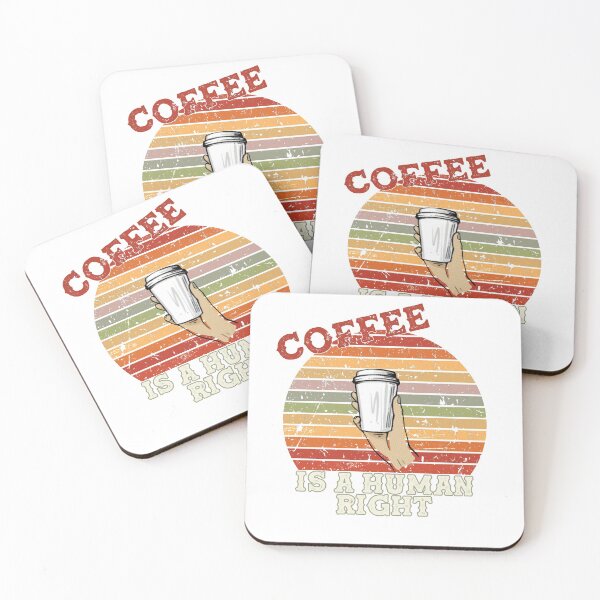 Item preview, Coffee Is A Human Right - Beautiful Retro Sunset Vintage Style Caligraphy Grey  designed and sold by andrei49387.