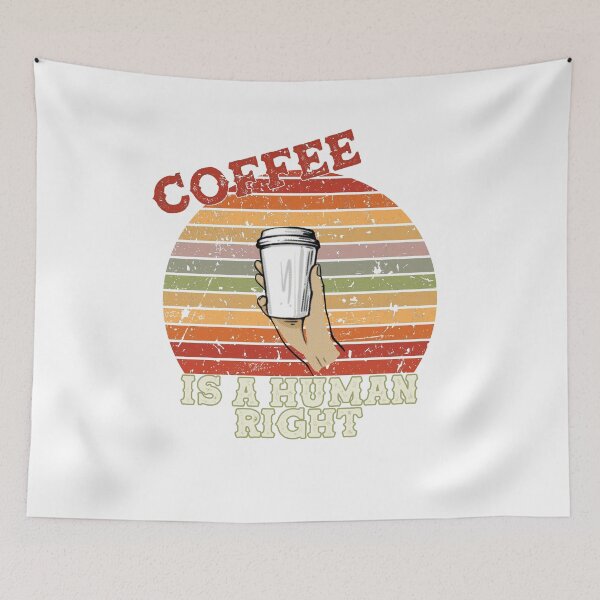 Item preview, Coffee Is A Human Right - Beautiful Retro Sunset Vintage Style Caligraphy  designed and sold by andrei49387.