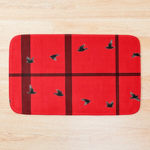Aperçu de l'œuvre Plaid Rouge avec Oiseaux créée et vendue par OBXLisaArt.