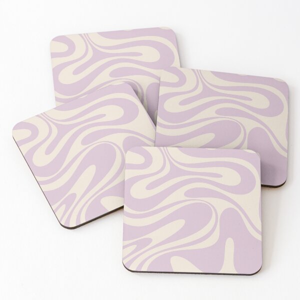 Item preview, Retro Fantasy Swirl Abstract in Light Lavender Purple and Cream designed and sold by kierkegaard.
