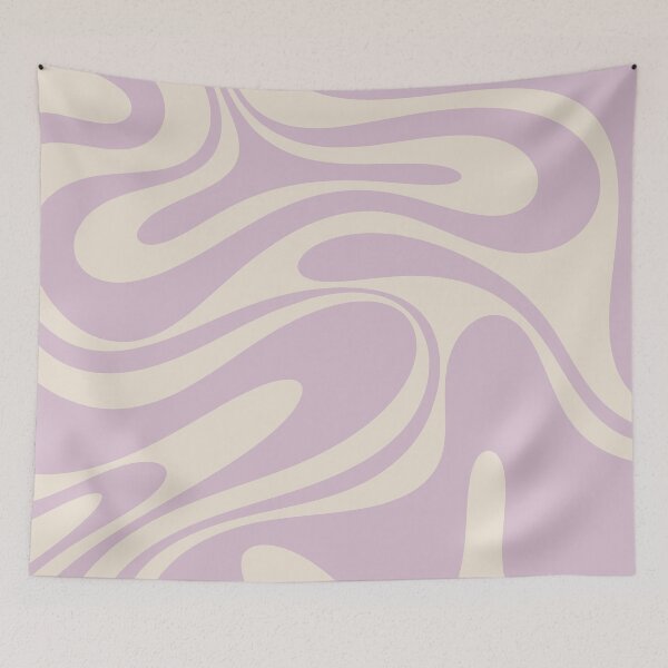 Item preview, Retro Fantasy Swirl Abstract in Light Lavender Purple and Cream designed and sold by kierkegaard.