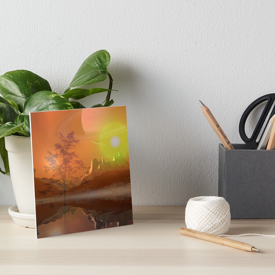 "Beautiful Rainbow Aura Burnt Orange & Yellow Sunset Landscape