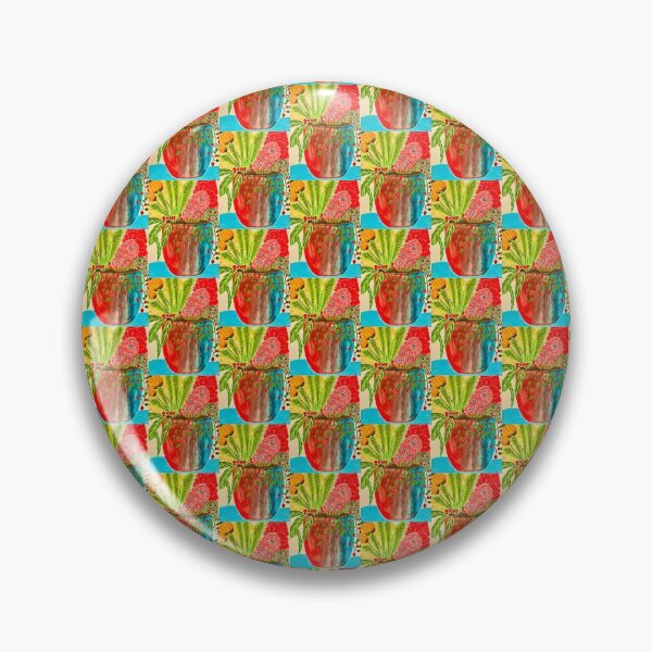 Item preview, Red and Turquoise Planter designed and sold by Watercolorwear.