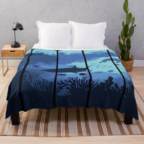 Item preview, Vintage underwater blue world, marine life retro ocean designed and sold by Faty-Za.