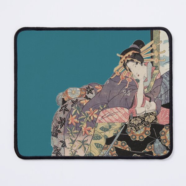 Item preview, Japanese Geisha siting on the flour with beautifull flowers pattern dress designed and sold by Byfab.